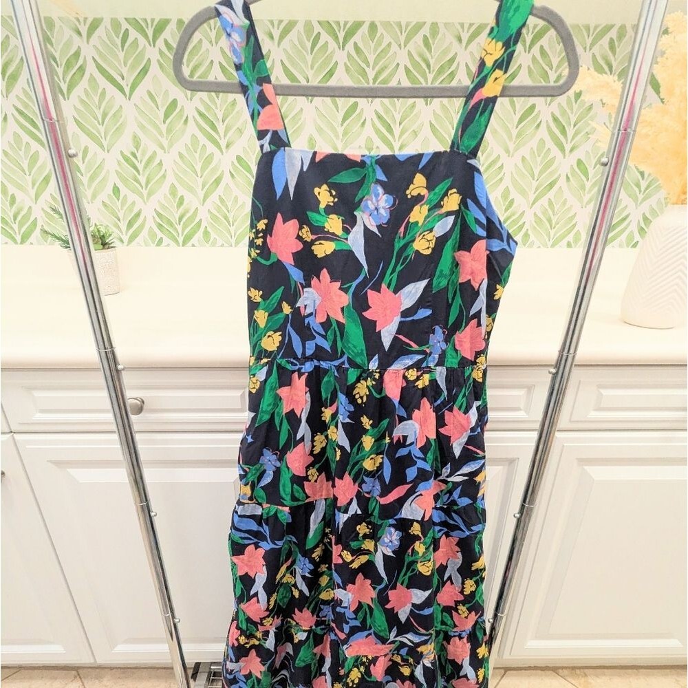 Cottagecore J. Crew Factory Feminine Floral Maxi Dress Size 6 Resortwear Summer - Picture 5 of 10